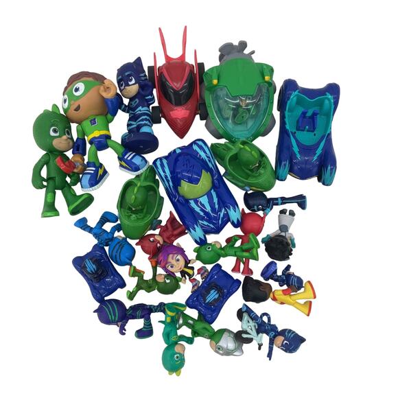 Preowned PJ Masks Green Red Blue Action Figure, Plastic Toys Lot Wholesale - Picture 1 of 5